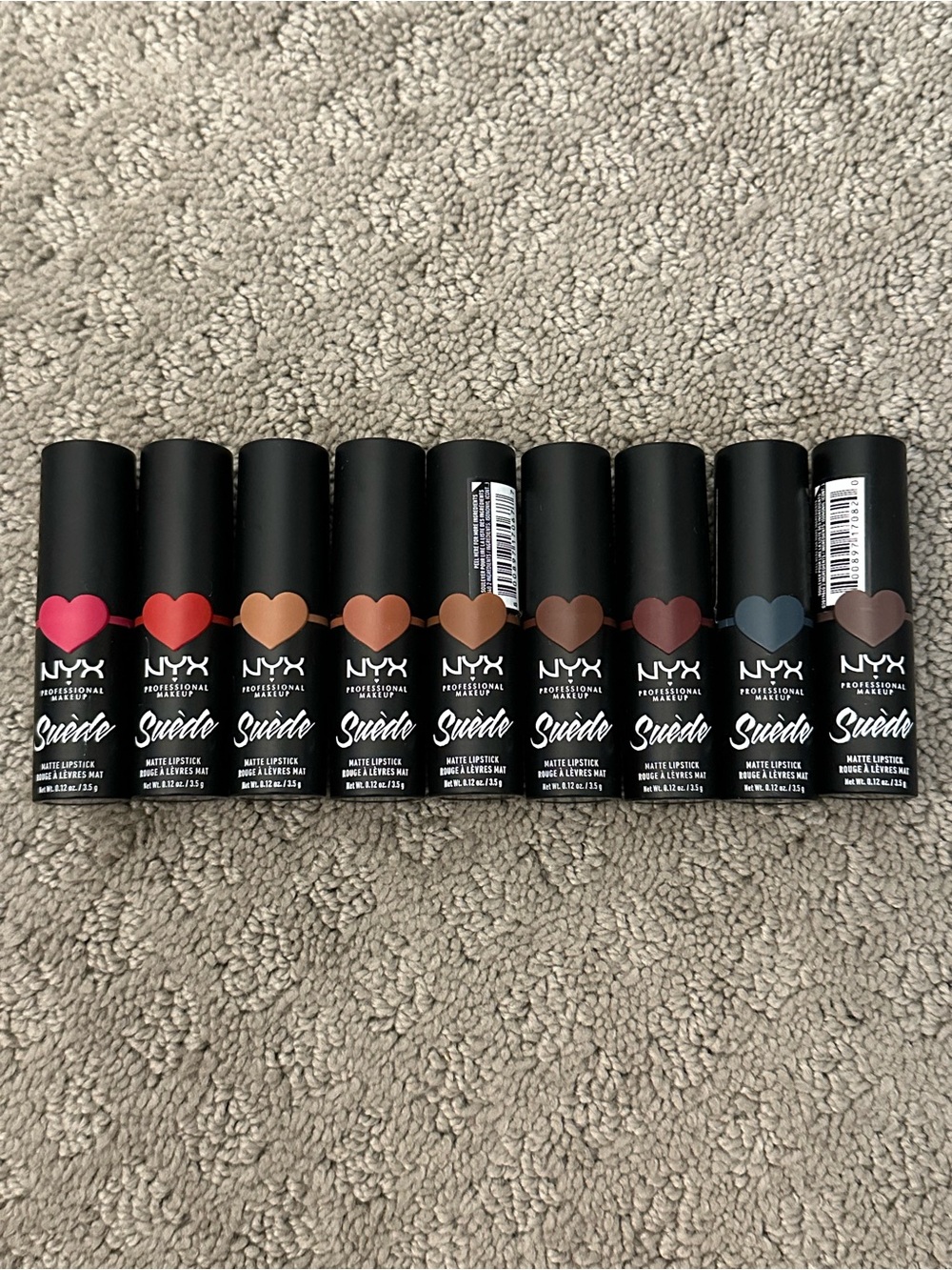BRAND NEW NYX Professional Makeup Suede Matte Lipstick 9-piece Shade Lot